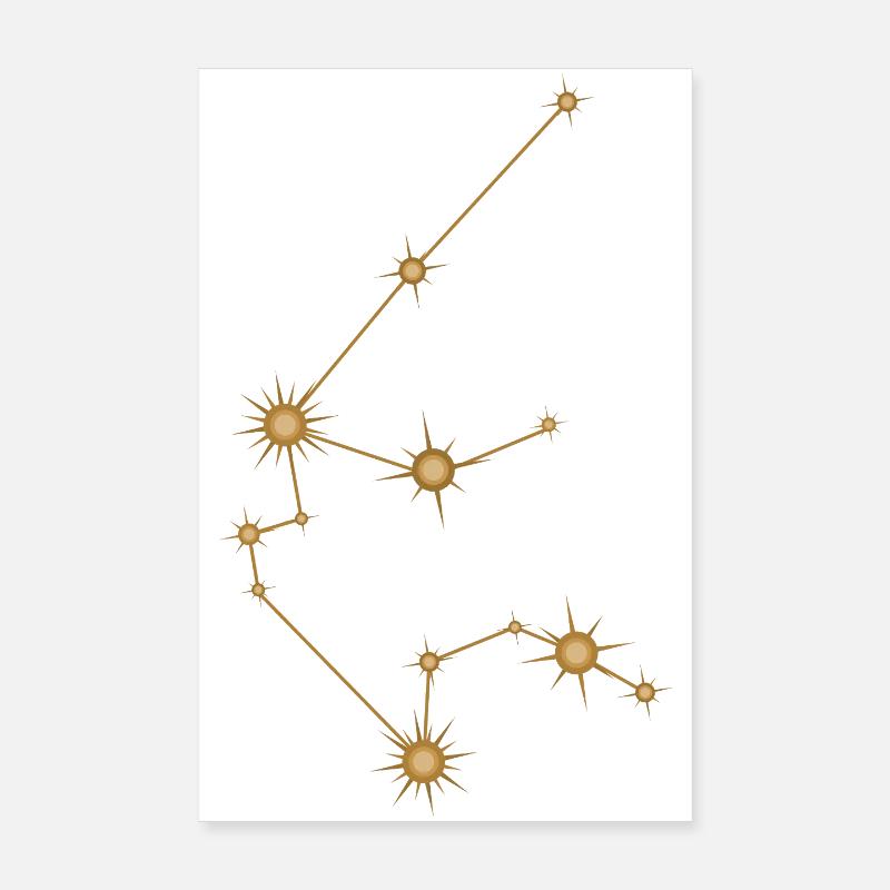 Sternbild Wassermann Sternzeichen Sternzeichen Gold Poster 20x30 cm