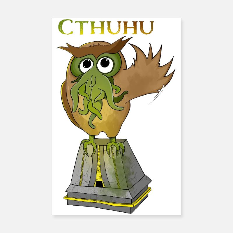 Illustration créative Cthulhu Cthuhu - Poster 20 x 30 cm - blanc