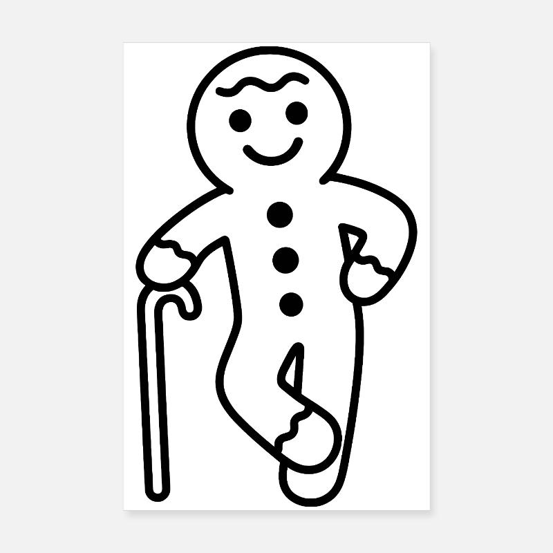 Cooler Lebkuchenmann Illustration Poster 20x30 cm