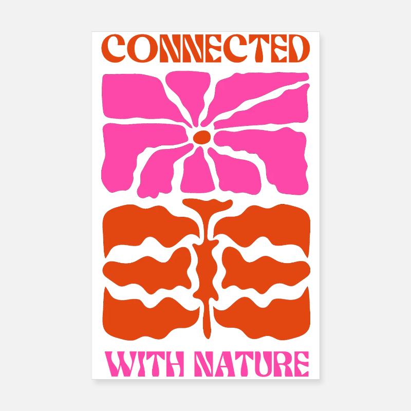 Fleur abstraite connectée à la nature Poster 20 x 30 cm
