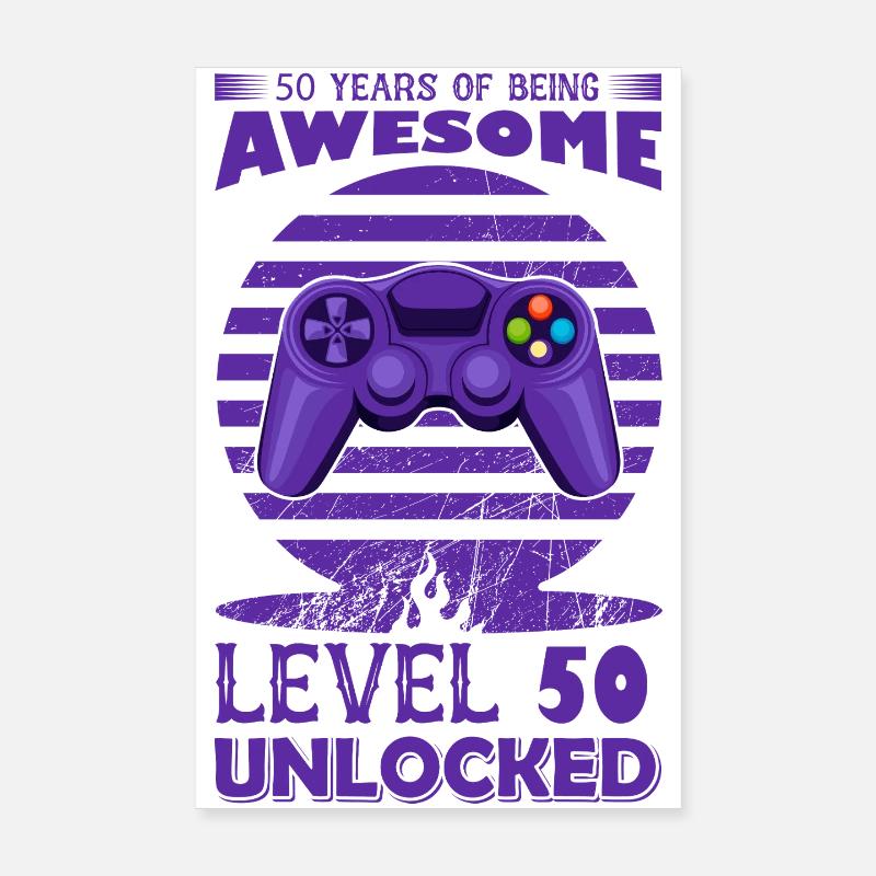 Retro Gaming Controller Motif Poster 8" x 12" (20x30 cm)
