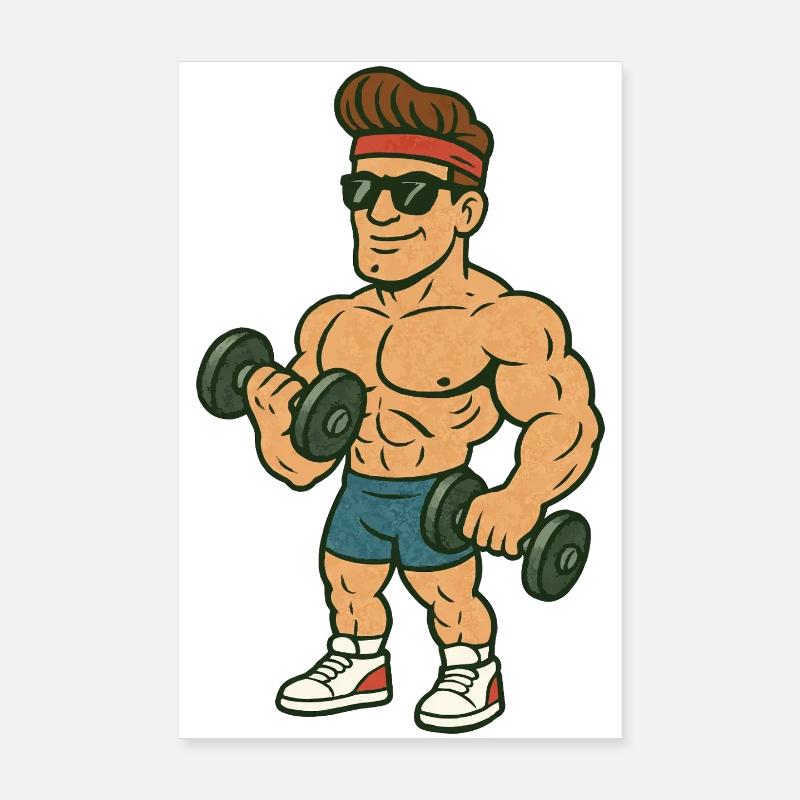 Bodybuilder Comic Poster 8" x 12" (20x30 cm)
