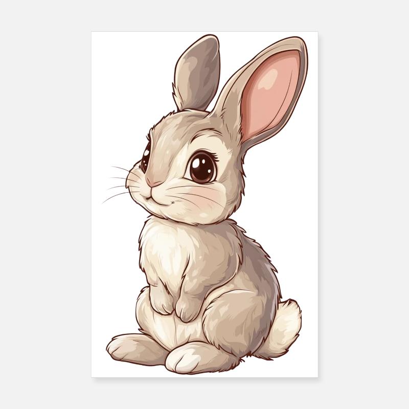 Hase - Poster 20x30 cm - Weiß