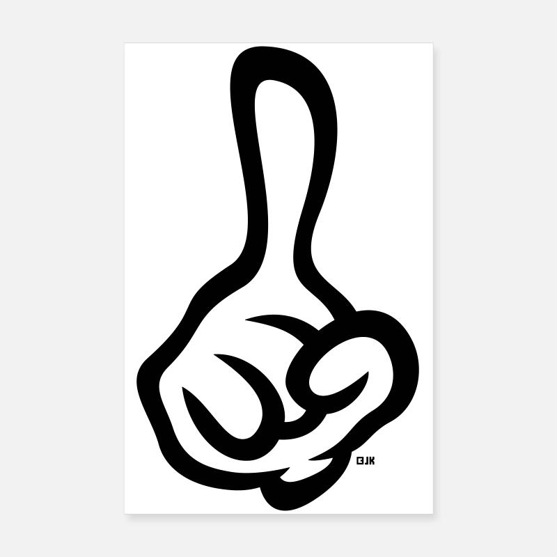Raised index finger (finger / right hand / 1C) Poster 8" x 12" (20x30 cm)