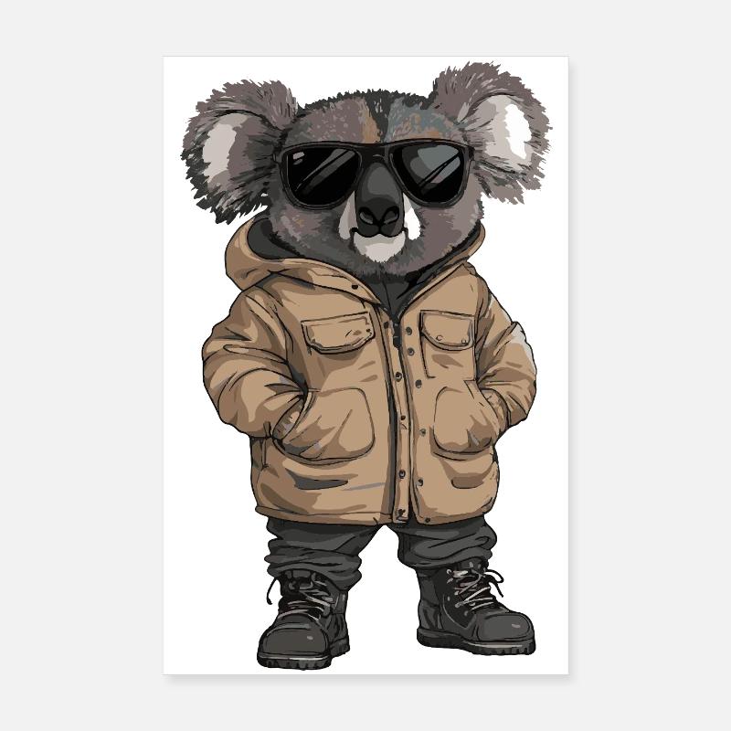 Koala Cool Hiver Poster 20 x 30 cm