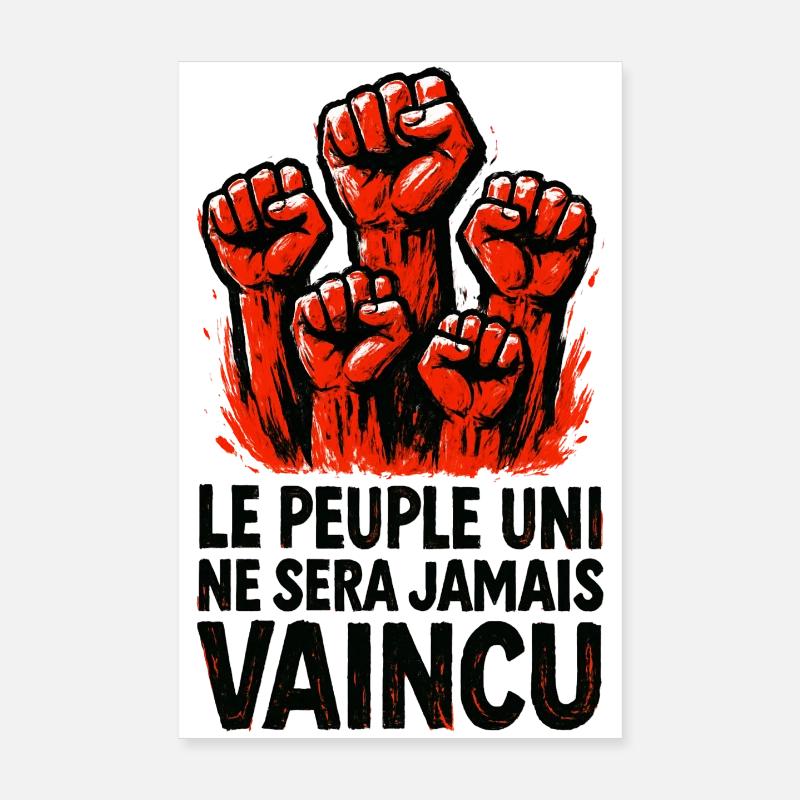 Das vereinte Volk wird niemals besiegt werden Poster 20x30 cm