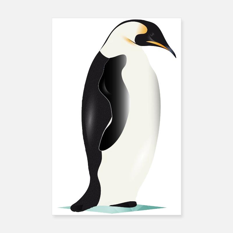 Élégant pingouin graphique sur glace Poster 20 x 30 cm