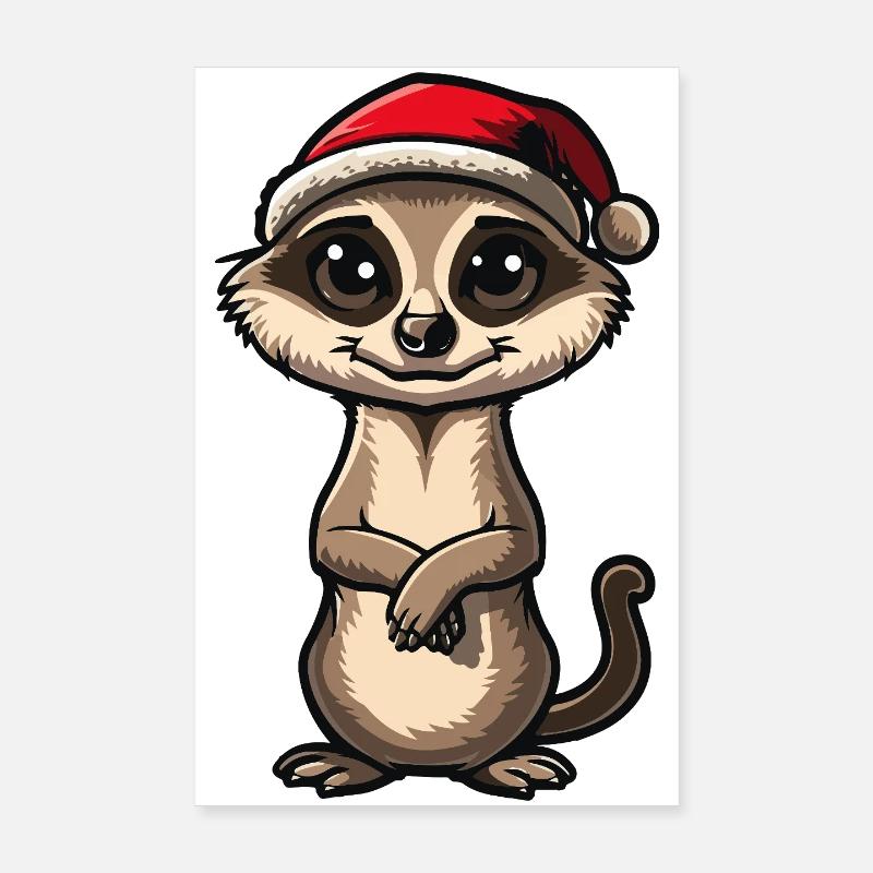 Suricate Noël Poster 20 x 30 cm