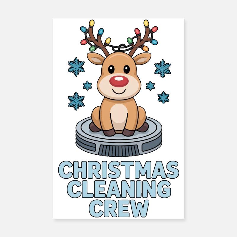 Christmas Cleaning Crew Putztrupp Poster 8" x 12" (20x30 cm)