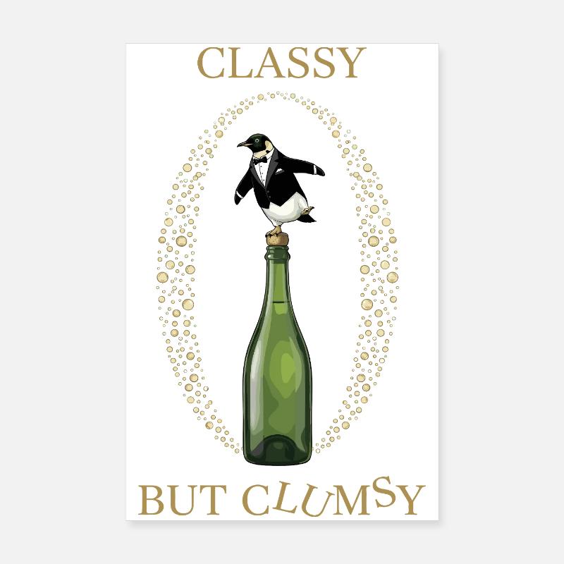 Classy Clumsy Pinguin Poster 20x30 cm