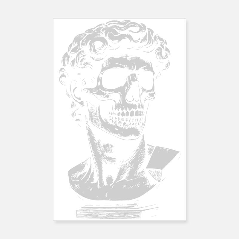 Illustration du buste de crâne de David Michelangelo Poster 20 x 30 cm