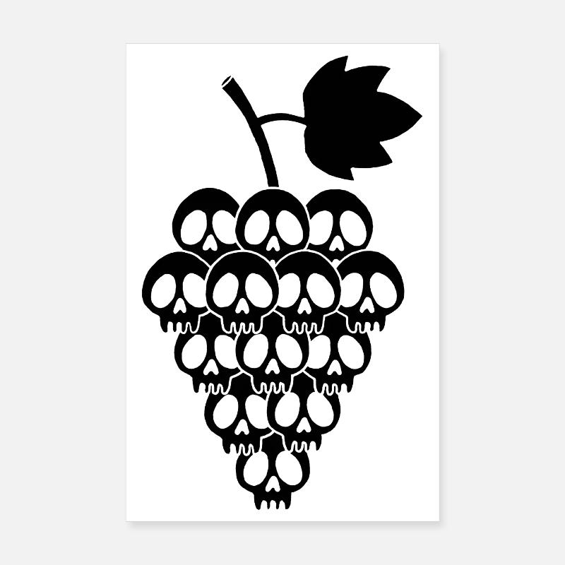 Black grape skulls Poster 8" x 12" (20x30 cm)