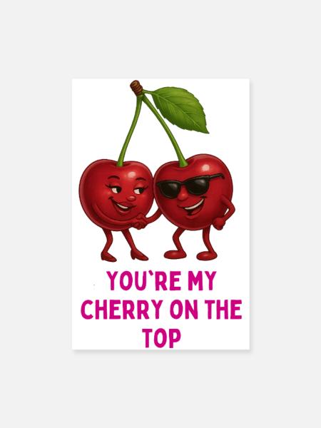 Cherry love on top - Poster 8" x 12" (20x30 cm) - white - Front