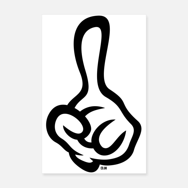 Raised index finger (finger / left hand / 1C) Poster 8" x 12" (20x30 cm)