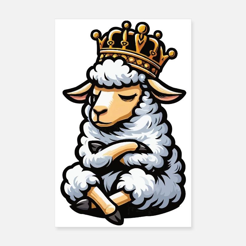 Sheep Sheep Shepherd Sheep Keeper Ram Poster 8" x 12" (20x30 cm)