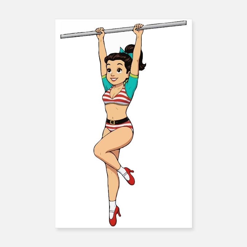 Mädchen auf der Stange Poster 20x30 cm