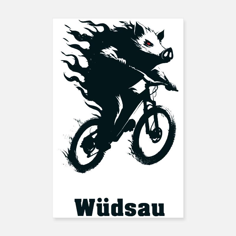 Flame steed on wheel Poster 8" x 12" (20x30 cm)