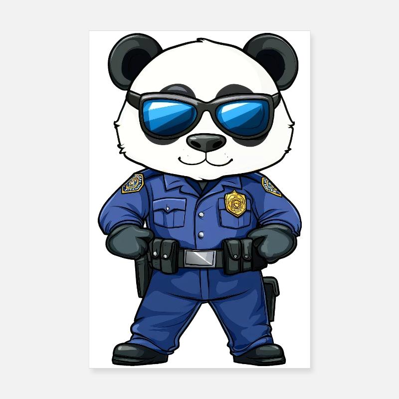 Polizei Panda Poster 20x30 cm