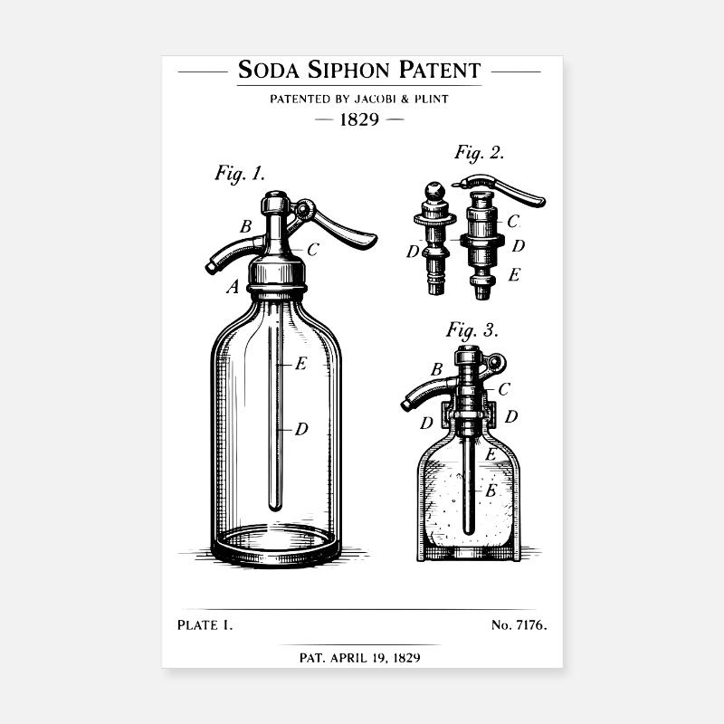 Conception du plan de Soda Siphone Poster 20 x 30 cm