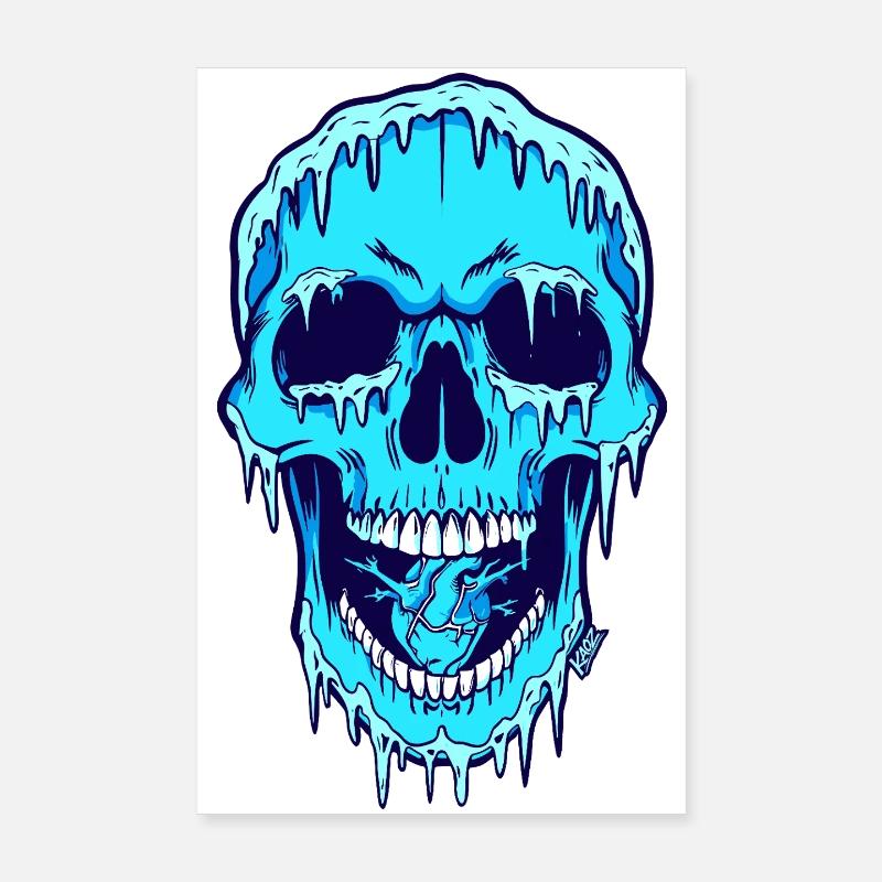 Schmelzender Blauschädel Poster 20x30 cm