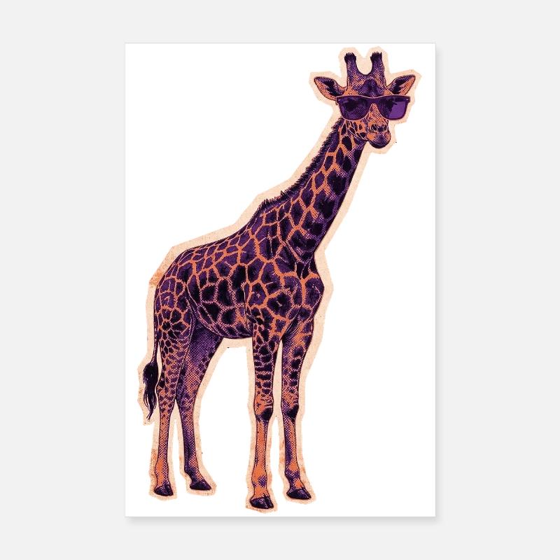 Coole Giraffe Sonnenbrille Poster 20x30 cm