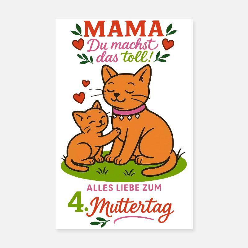 Mama , du machst das toll!" -  4. Muttertag Poster 20x30 cm