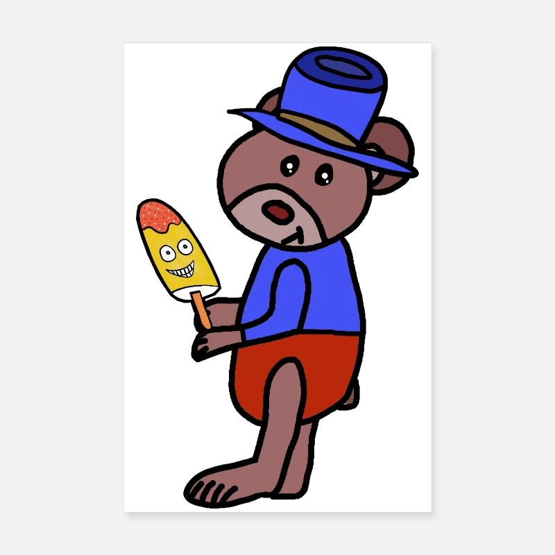 Bär Kinder Eis Teddys Teddybär Kind Poster 8" x 12" (20x30 cm)