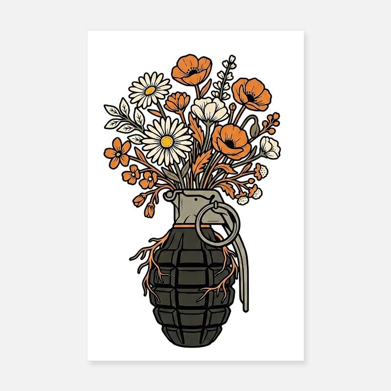 Blumen Granate Peace Poster 20x30 cm