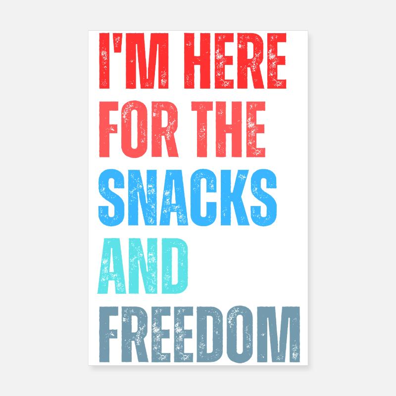 Slogan du plaisir de grignoter et liberté Poster 20 x 30 cm