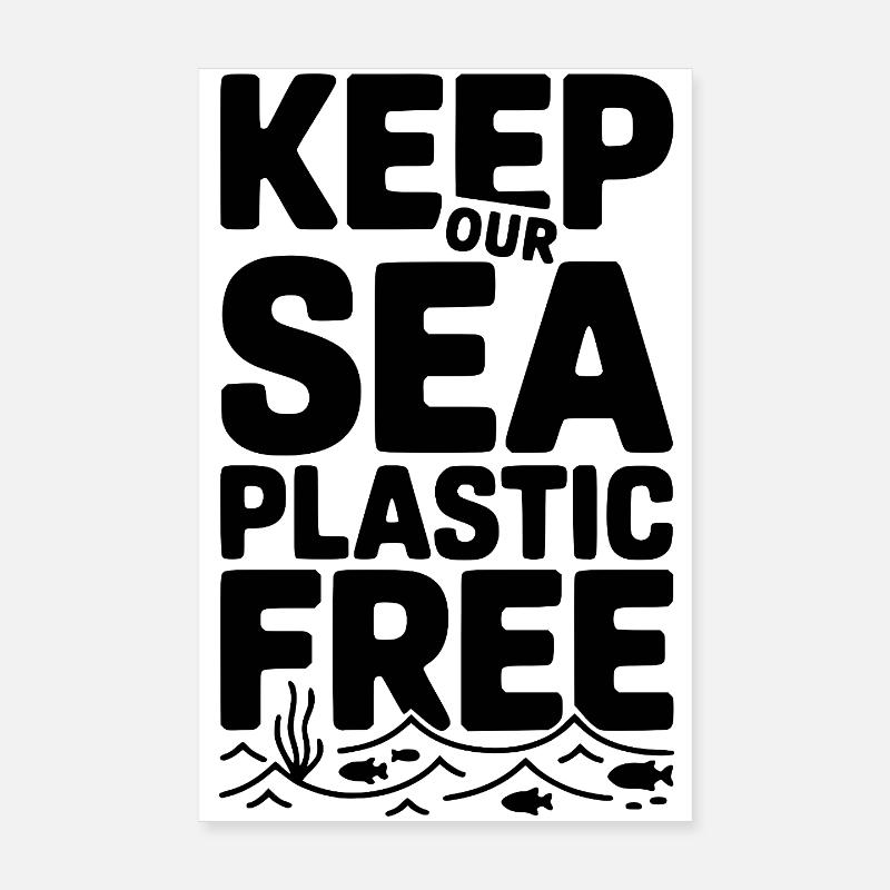 Halten Sie unser Meer plastikfrei Poster 20x30 cm