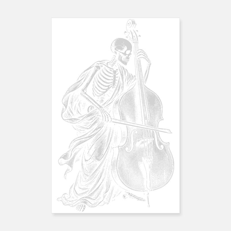 Skeleton spielt Kontrabass Poster 20x30 cm