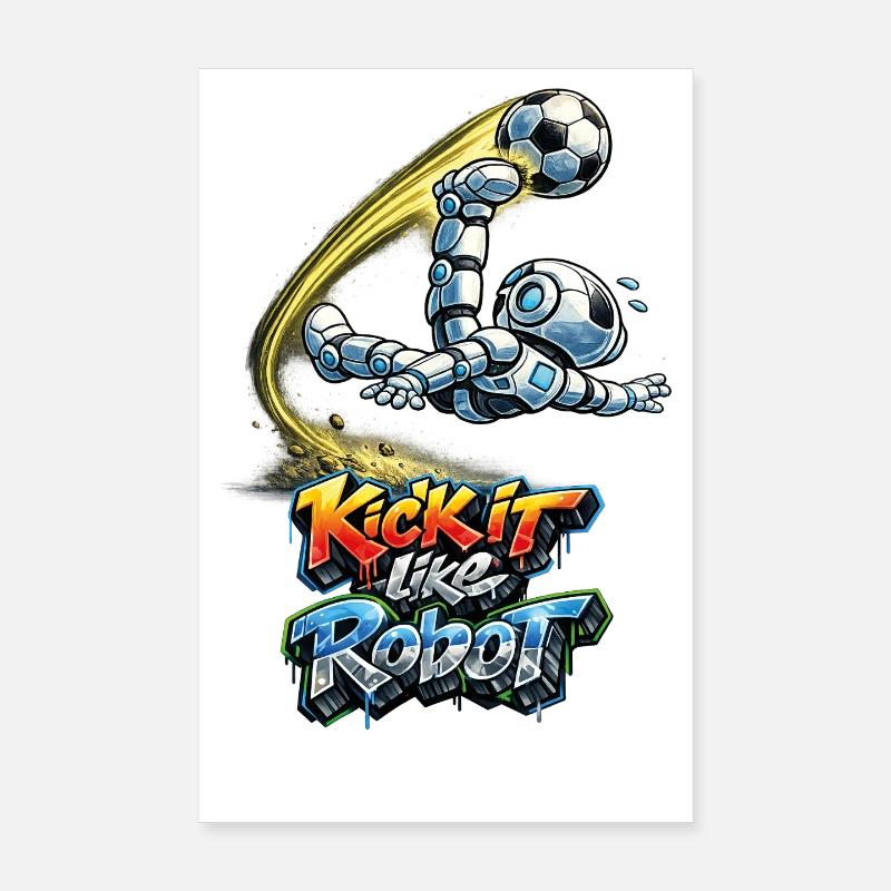 Soccer robot makes overhead kicks Poster 8" x 12" (20x30 cm)