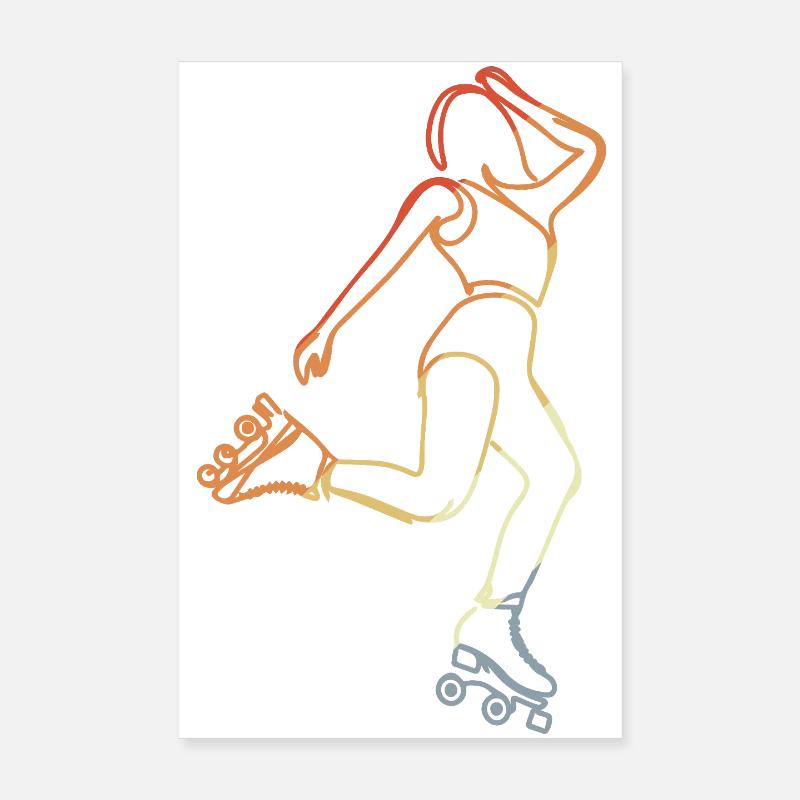 Roller skater sketch Poster 8" x 12" (20x30 cm)
