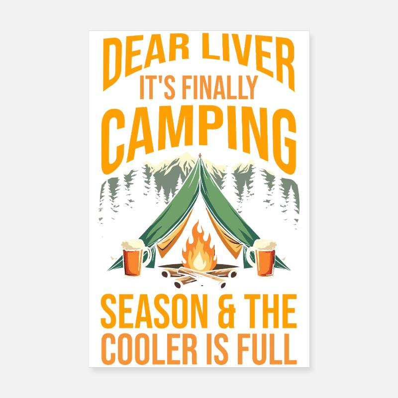Camping Bonfire Camp Life Forest Camper Poster 20x30 cm