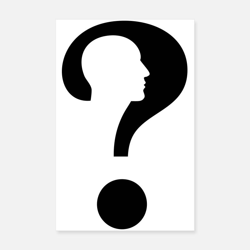 Question mark with silhouette man # - Poster 8" x 12" (20x30 cm) - white