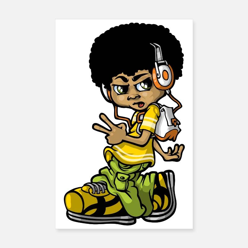 Vintage b-boy - Poster 20x30 cm - Weiß