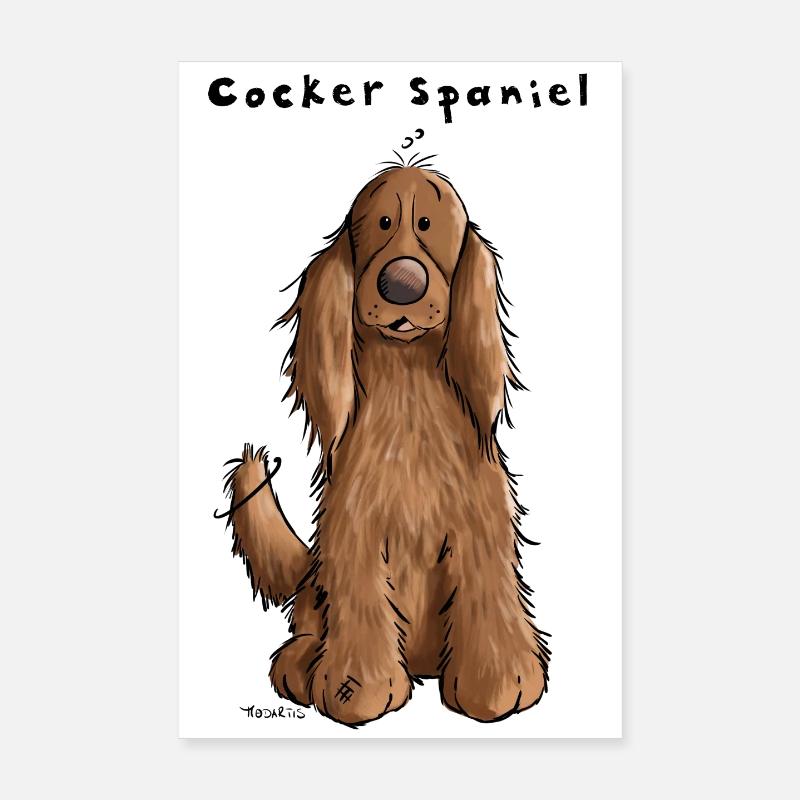 Funny Cocker Spaniel Poster 8" x 12" (20x30 cm)