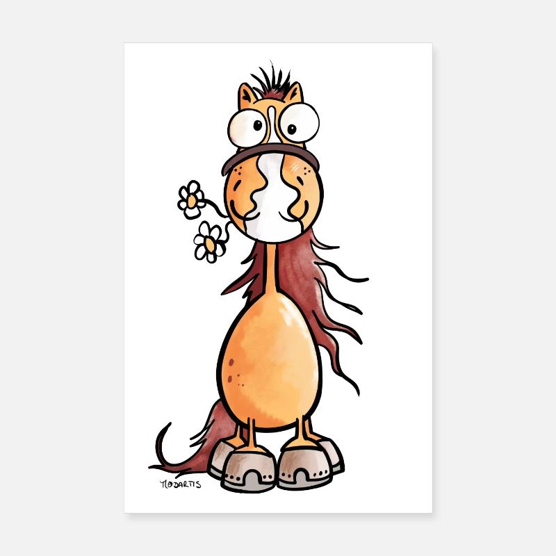 Da steht ein Pferdchen Poster 20x30 cm