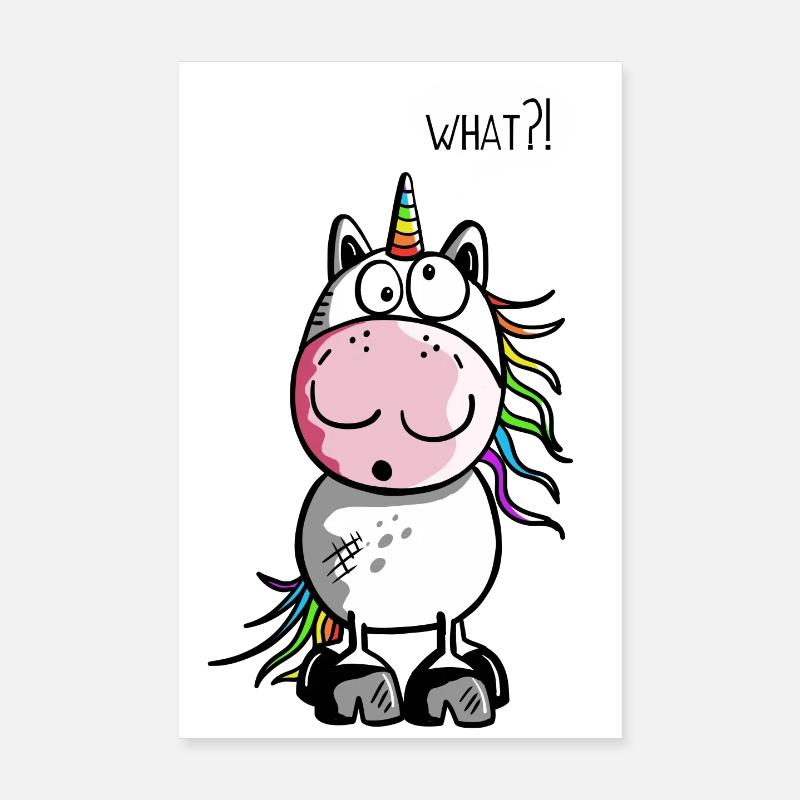 Lustiges Einhorn Poster 20x30 cm