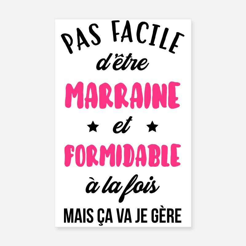 Marraine Parrain Filleul Baptême Bébé Naissance Poster 8" x 12" (20x30 cm)