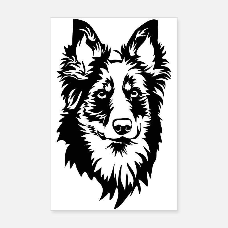 Yellow cheek (old German herding dog) head Poster 8" x 12" (20x30 cm)