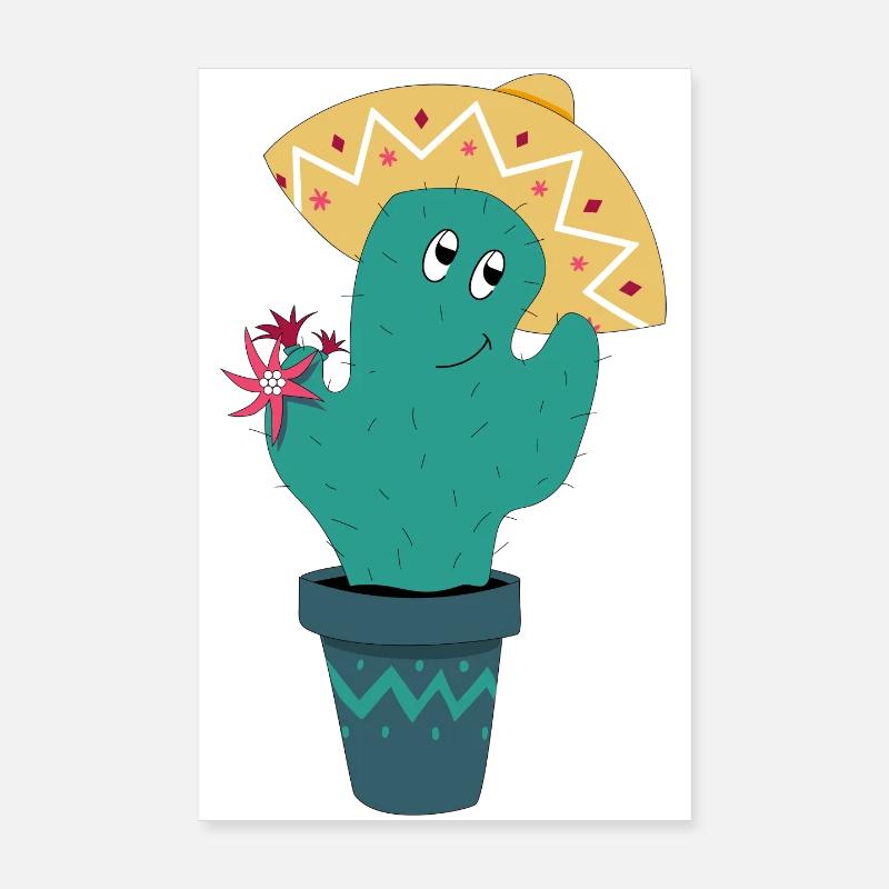 Mexican cactus - Poster 8" x 12" (20x30 cm) - white