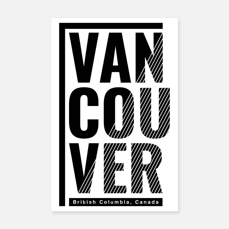 Graphique de Vancouver avec rayures et étiquette Poster 20 x 30 cm