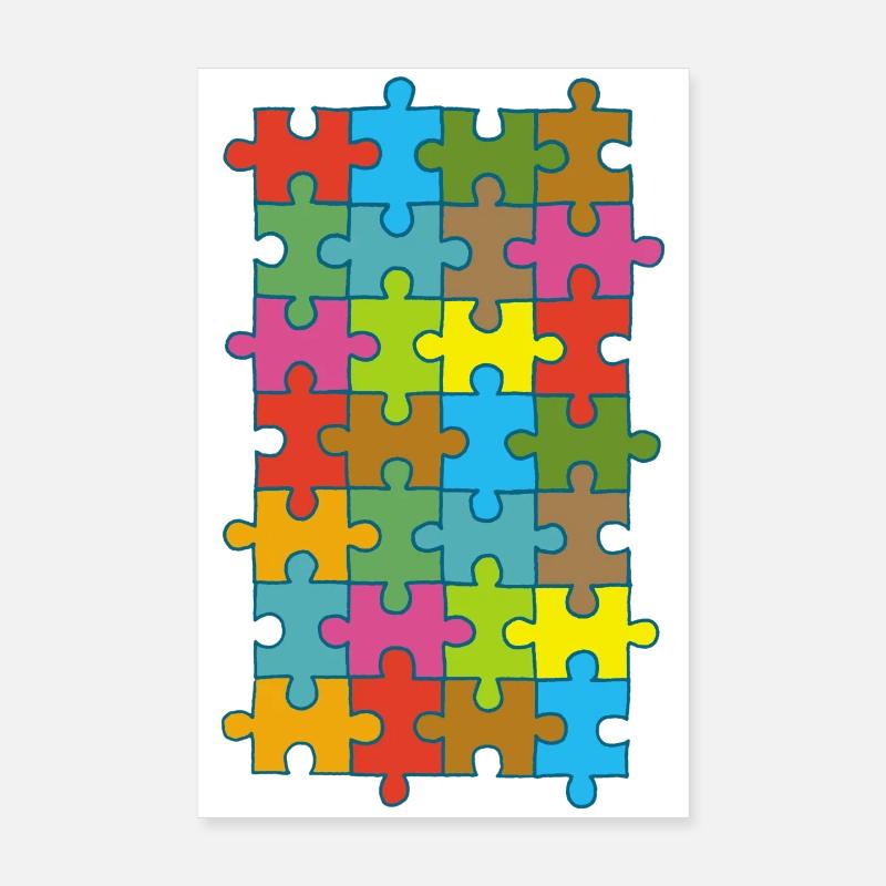 Puzzle multicolore Poster 20 x 30 cm