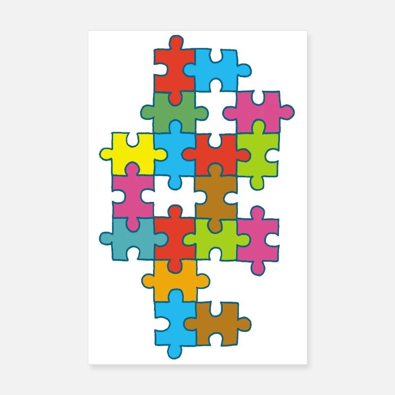 Multicolored incomplete puzzle Poster 8" x 12" (20x30 cm)