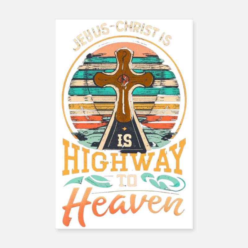 Route vers Heaven Cross Poster 20 x 30 cm