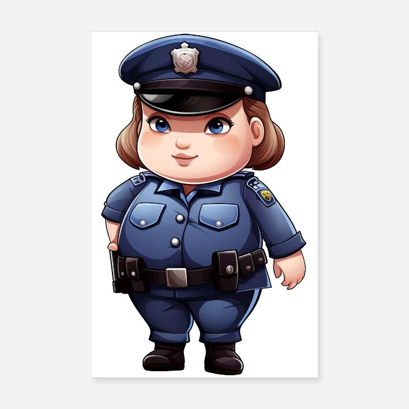 Fat policewoman Poster 8" x 12" (20x30 cm)
