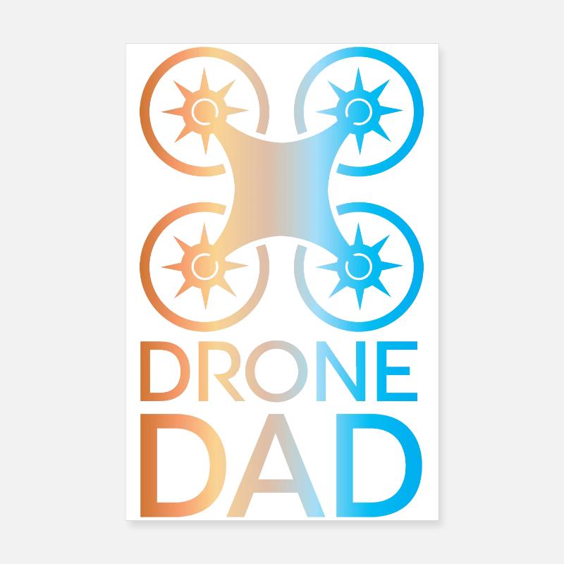 drone dad Farben Dronen Pilot Symbol icon Logo Poster 20x30 cm