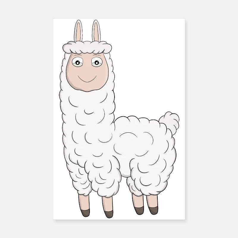 An adorable Llama Poster 8" x 12" (20x30 cm)