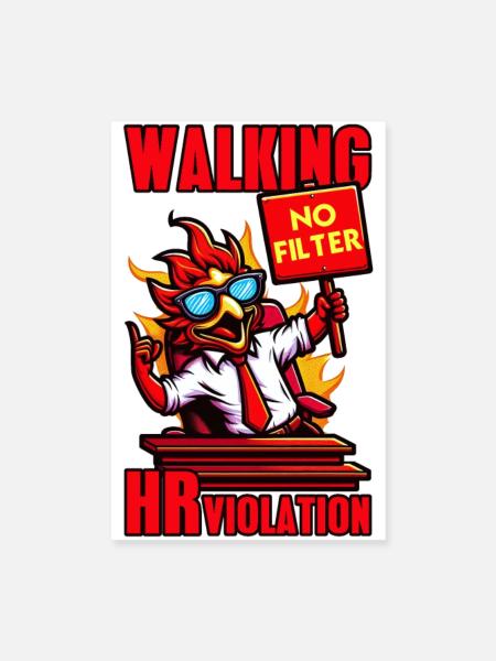 WALKING HR VERSTOSS, LUSTIG - Poster 20x30 cm - Weiß - Vorne